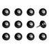 1.5" X 1.5" X 1.5" Ceramic Metal Black 12 Pack Knob - Minihomy