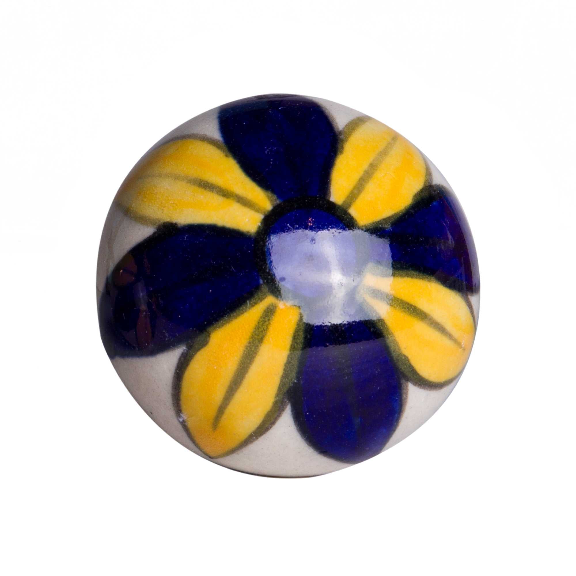 1.5" X 1.5" X 1.5" Ceramic Metal Multicolor 12 Pack Knob - Minihomy