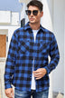 Plaid Button Front Long Sleeve Shirt with Breast Pockets - Minihomy