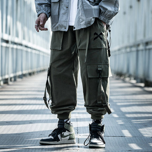Japanese military Male Joggers Mens hip hop Pockets Ankel Cargo Pants