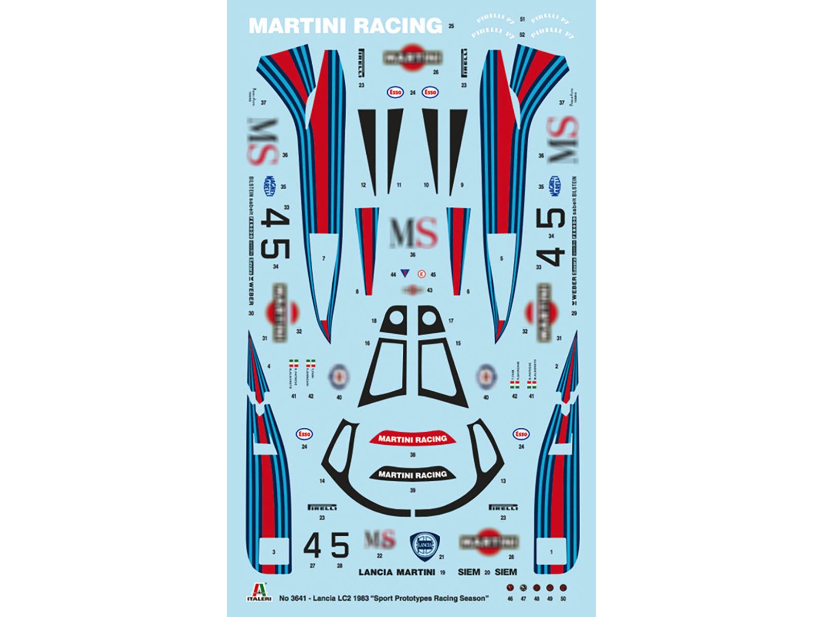 Skill 3 Model Kit Lancia LC2 "World Sport Prototype Championship" 1/24 Scale Model by Italeri