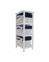 12.5" X 16" X 35.5" White Blue  Portable 3 Drawers - Minihomy