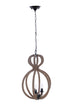 15" X 15" X 47.5" 3 Bulbsrope  Pendant Lamp - Minihomy