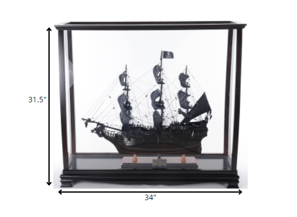 13" X 34" X 31.5" Mediumdisplay Case For Tall Ship - Minihomy