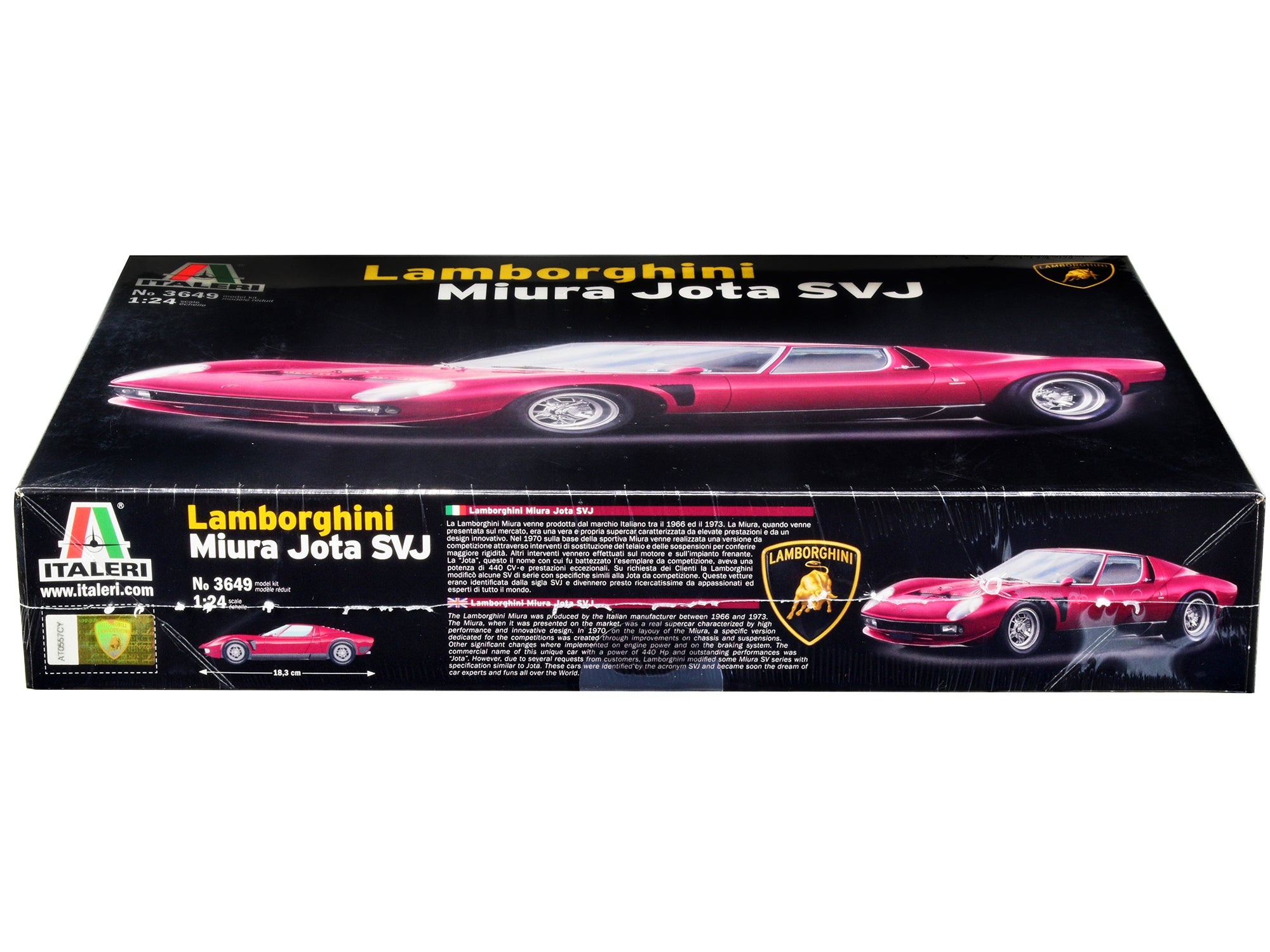 Skill 2 Model Kit Lamborghini Miura Jota SVJ 1/24 Scale Model by Italeri