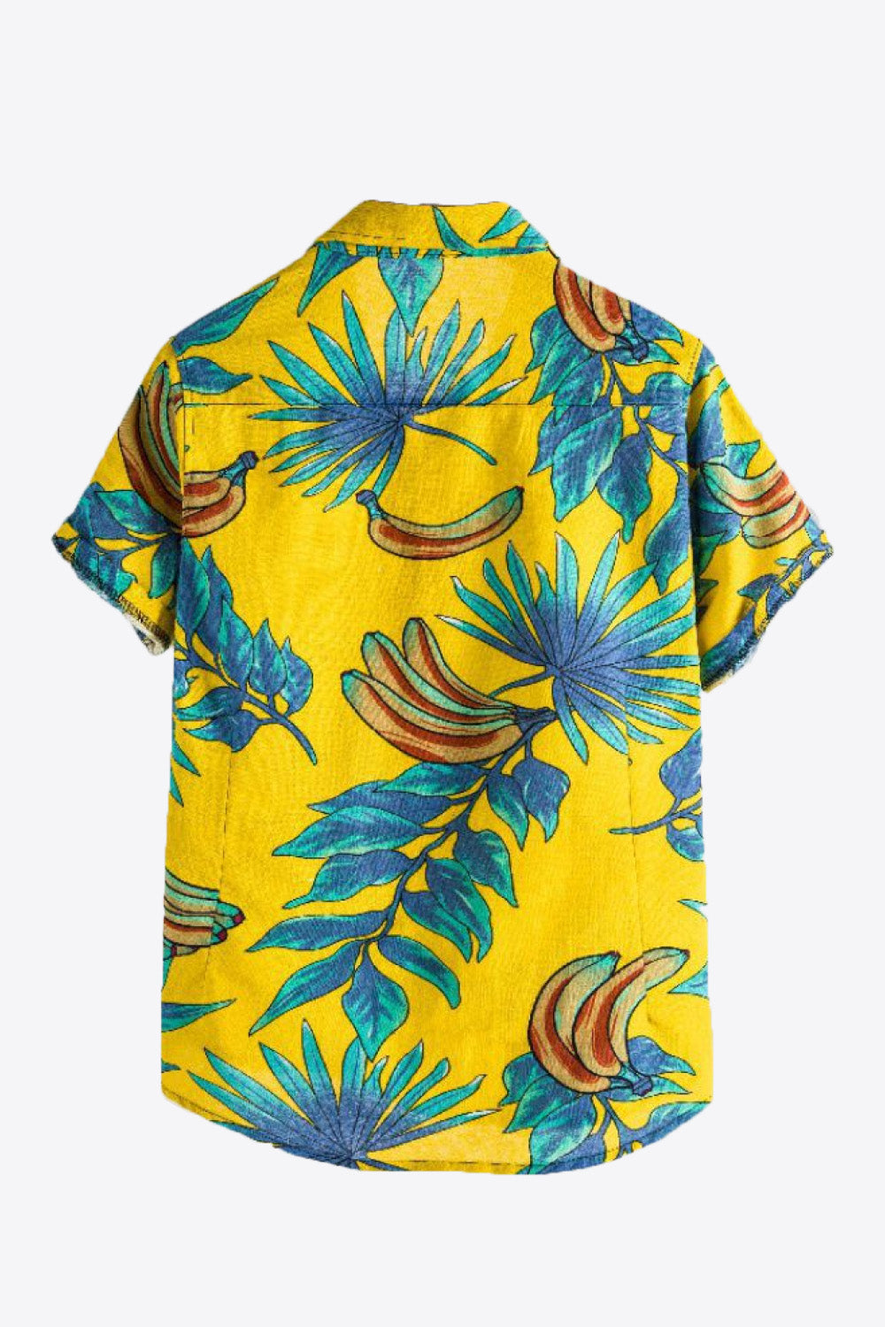 Full Size Tropical Print Button-Up Short Sleeve Shirt