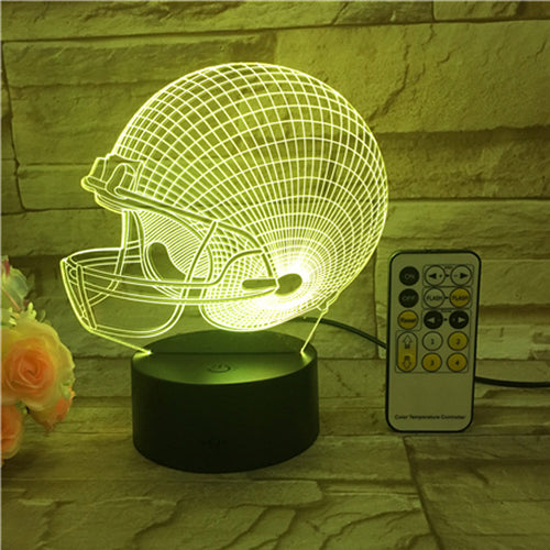 Rugby Hat 3D Lamp
