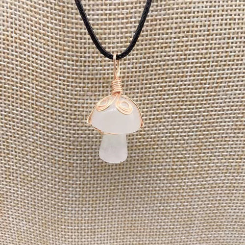Winding Small Mushroom Natural Stone Necklace