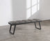 57" Dark Gray Faux Leather Bench - Minihomy