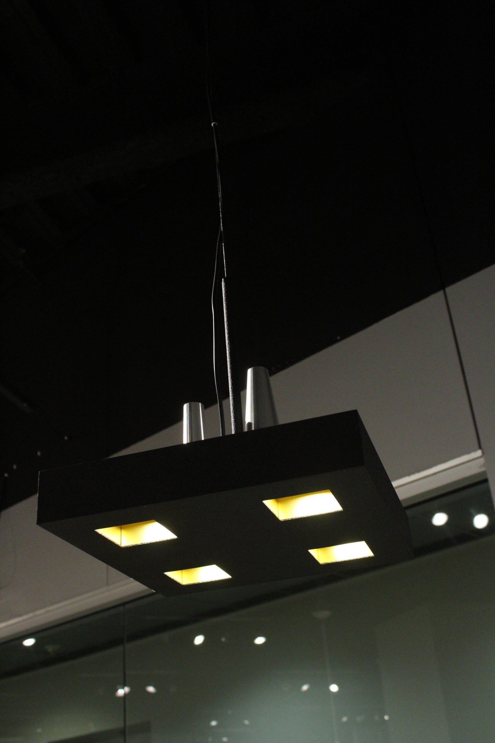 14 X 14 X 59 Black Stainless Steel Pendant Lamp - Minihomy