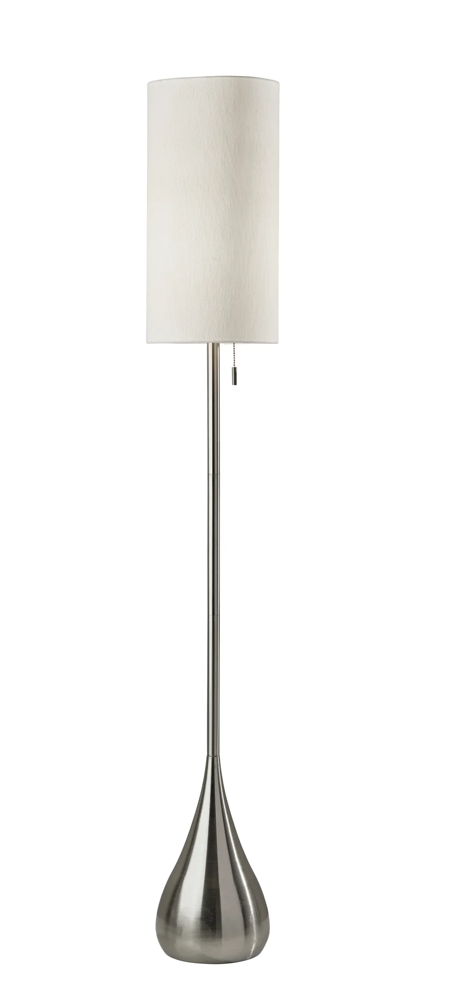 68" Traditional Shaped Floor Lamp With White Drum Shade