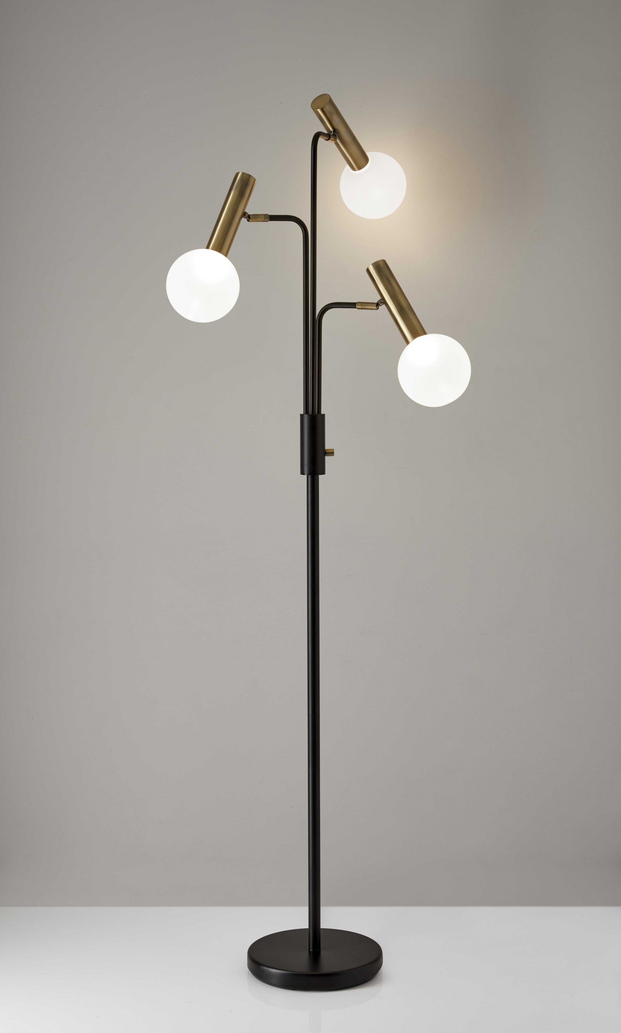 70" Black Three Light Novelty Floor Lamp