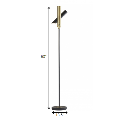 13.5"  X 13.5"  X 68" Black Metal Led Torchiere - Minihomy