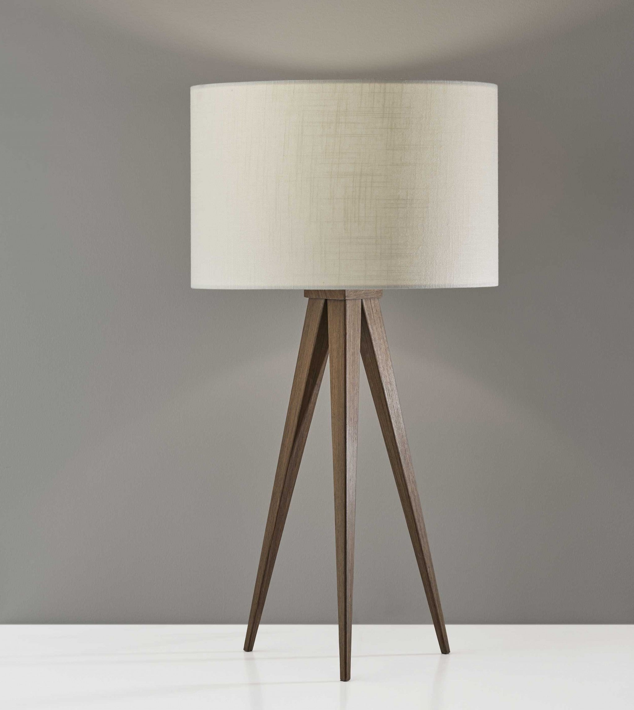 26" Tripod Floor Lamp With White Drum Shade