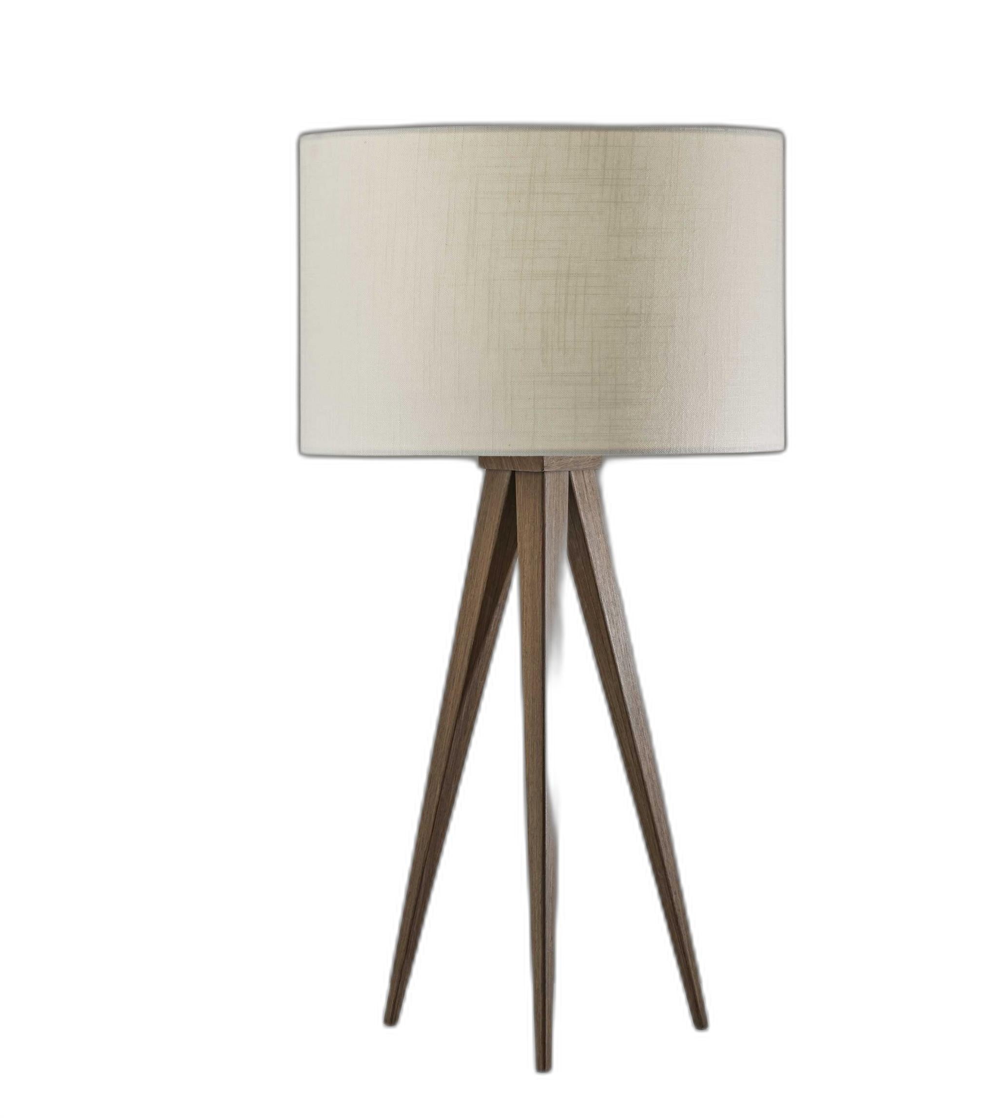 26" Tripod Floor Lamp With White Drum Shade