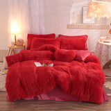 Duvet Cover Queen King Winter Warm Bed Quilt Cover Pillowcase Fluffy Plush Shaggy Bedclothes Bedding Set