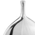 3" X 9" X 12" Silver Aluminum Meduim Long Neck Disc Vase - Minihomy