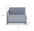 29 X 37 X 41 Gray Acrylic Modular Left Arm Chair - Minihomy