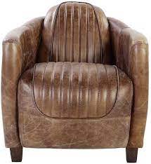 29" X 37" X 31" Retro Brown Leather Chair - Minihomy