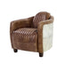 29" X 37" X 31" Retro Brown Leather Chair - Minihomy