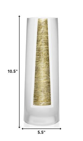 10.5 Mouth Blown Hand Decorated Standard Gold Vase - Minihomy