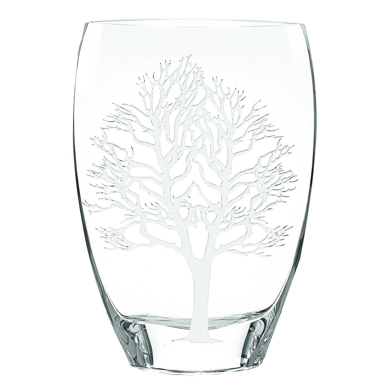 12 Mouth Blown Frosted Crystal European Made Tree Of Life Vase - Minihomy