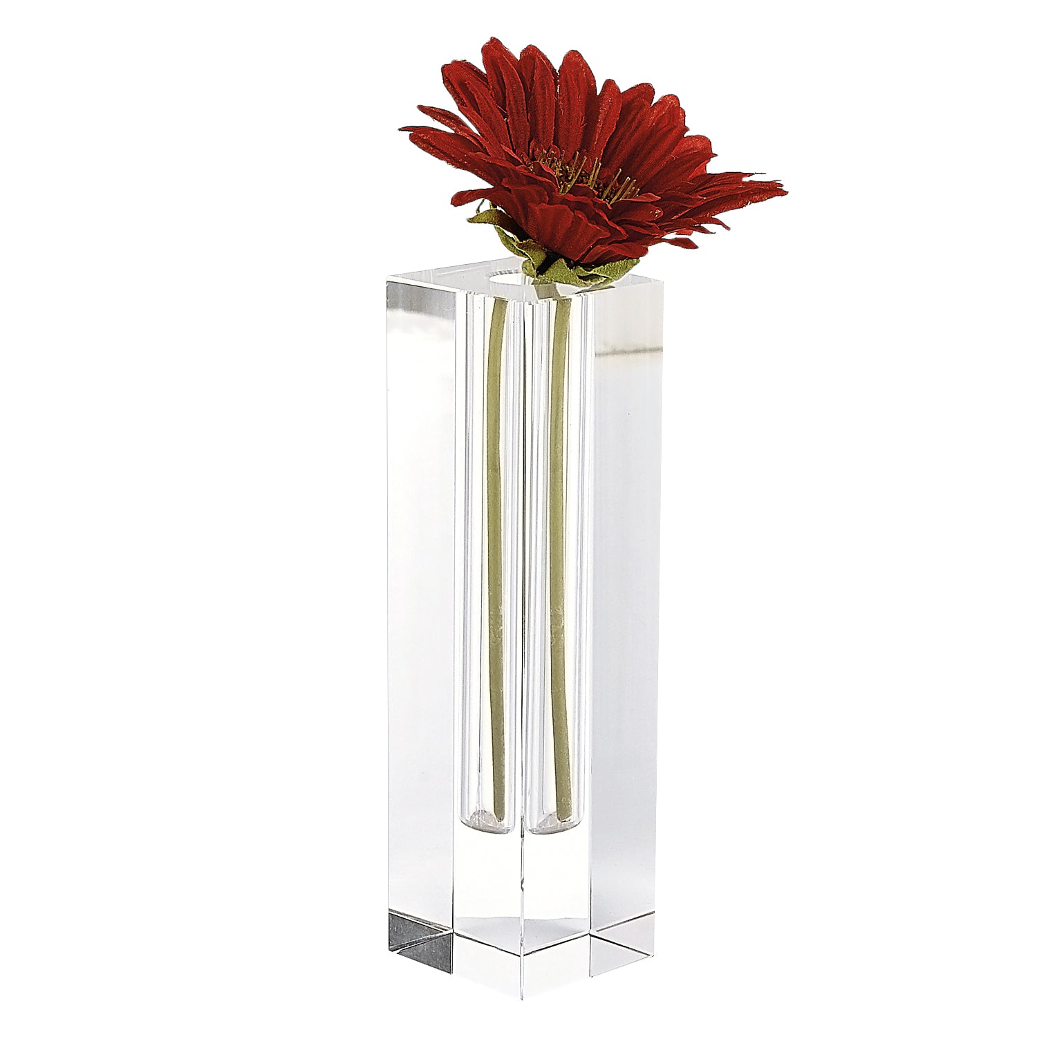 9 Hand Crafted Crystal Square Optical Bud Vase - Minihomy