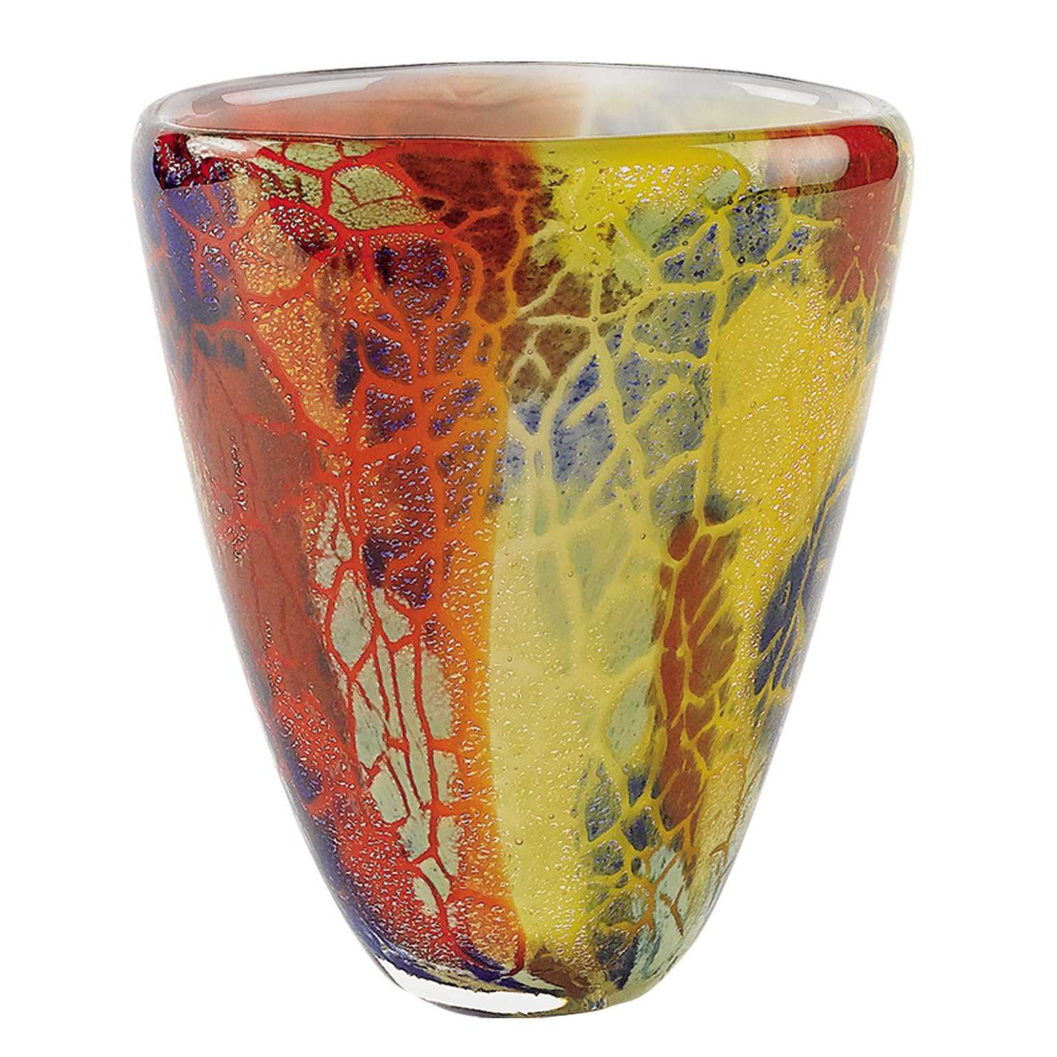 8 Multicolor Art Glass Oval Vase - Minihomy