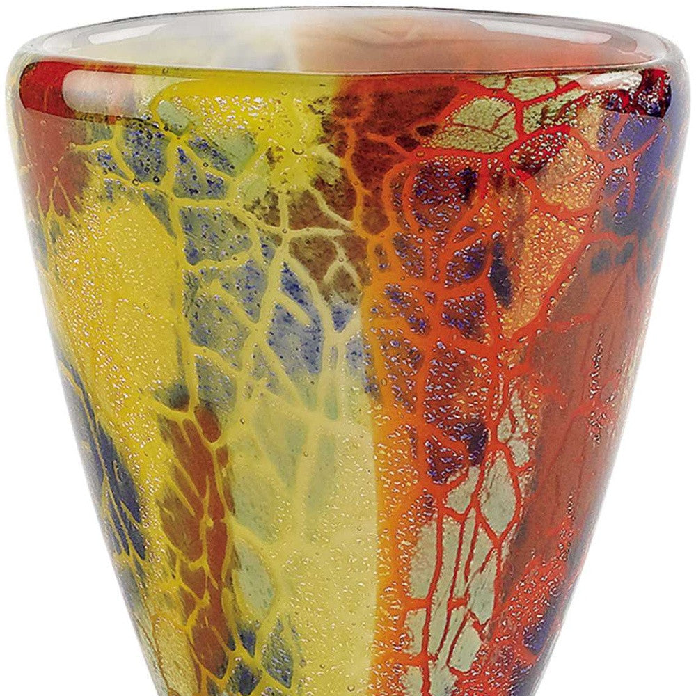 8 Multicolor Art Glass Oval Vase - Minihomy