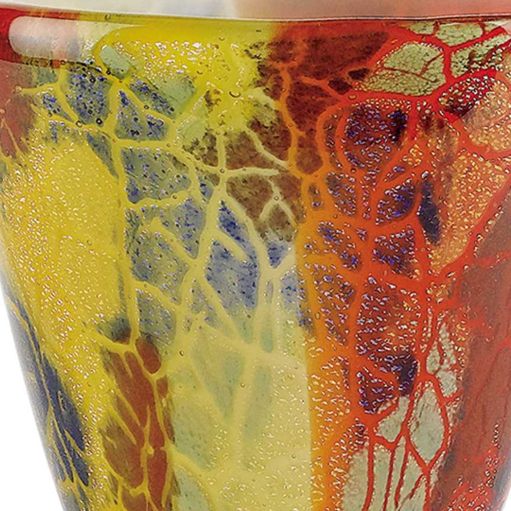 8 Multicolor Art Glass Oval Vase - Minihomy