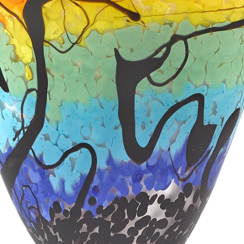 75 Mouth Blown Art Glass Oval Vase - Minihomy