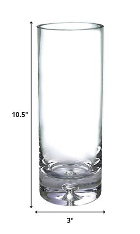 10.5 Mouth Blown Crystal European Made Cylinder Vase - Minihomy