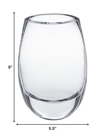 8 Mouth Blown Polish Oval Thick Walled Vase - Minihomy