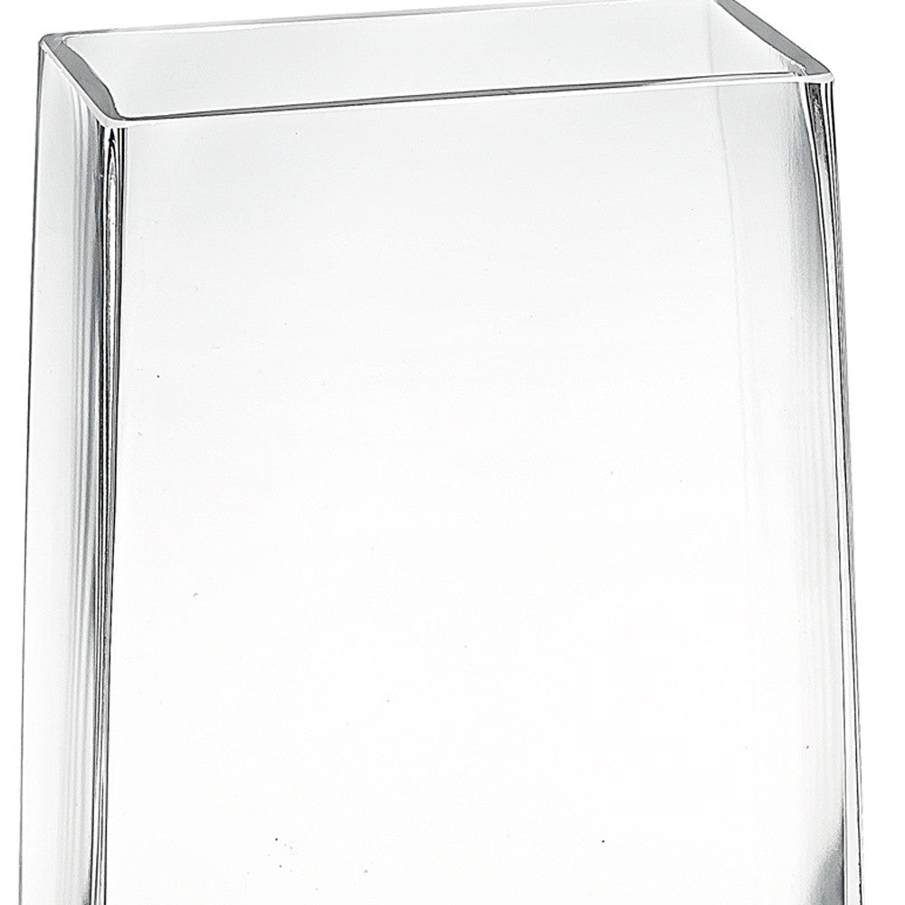 7 Clear Glass Rectangle Handmade Vase - Minihomy