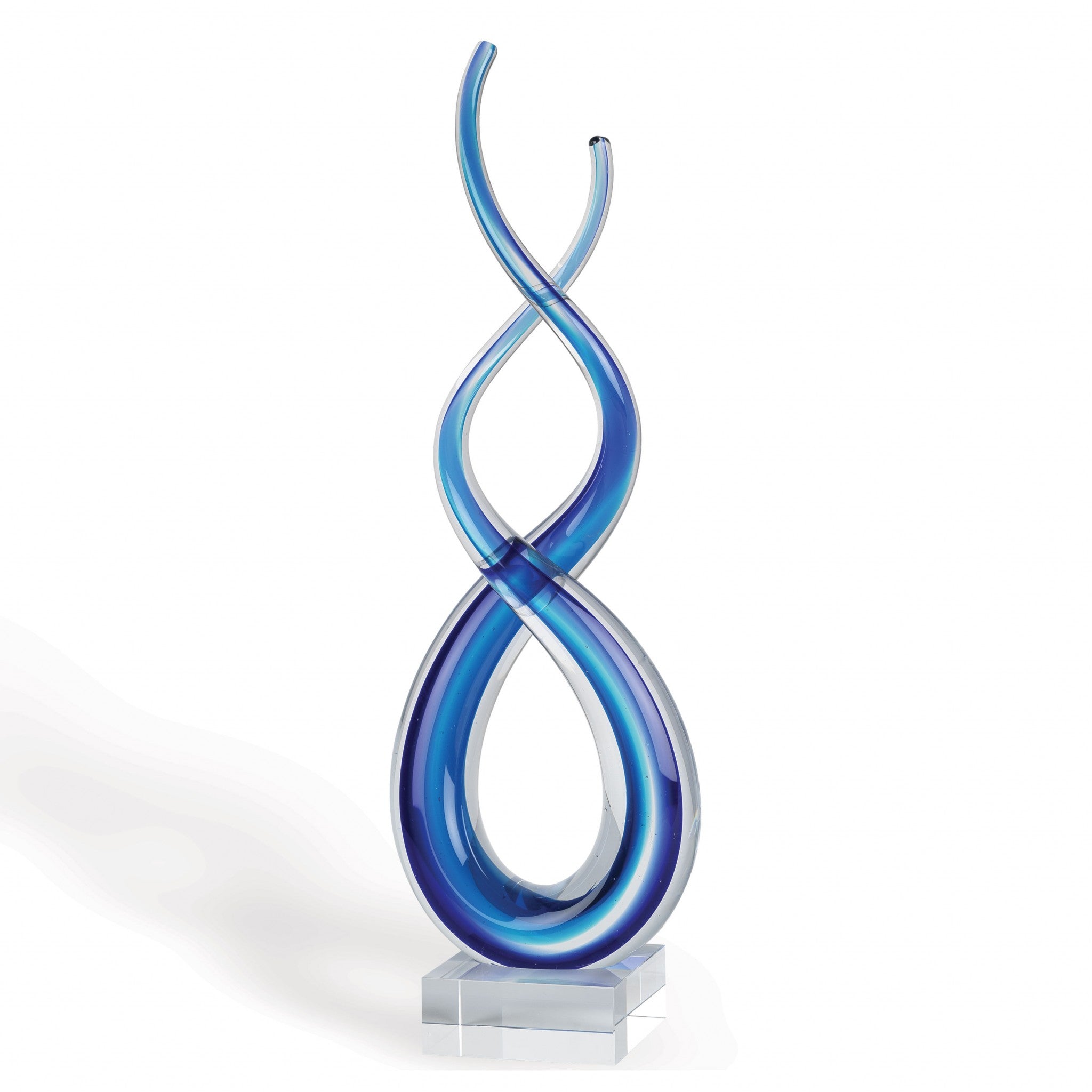 14 Contemporary Blue Art Glass Centerpiece