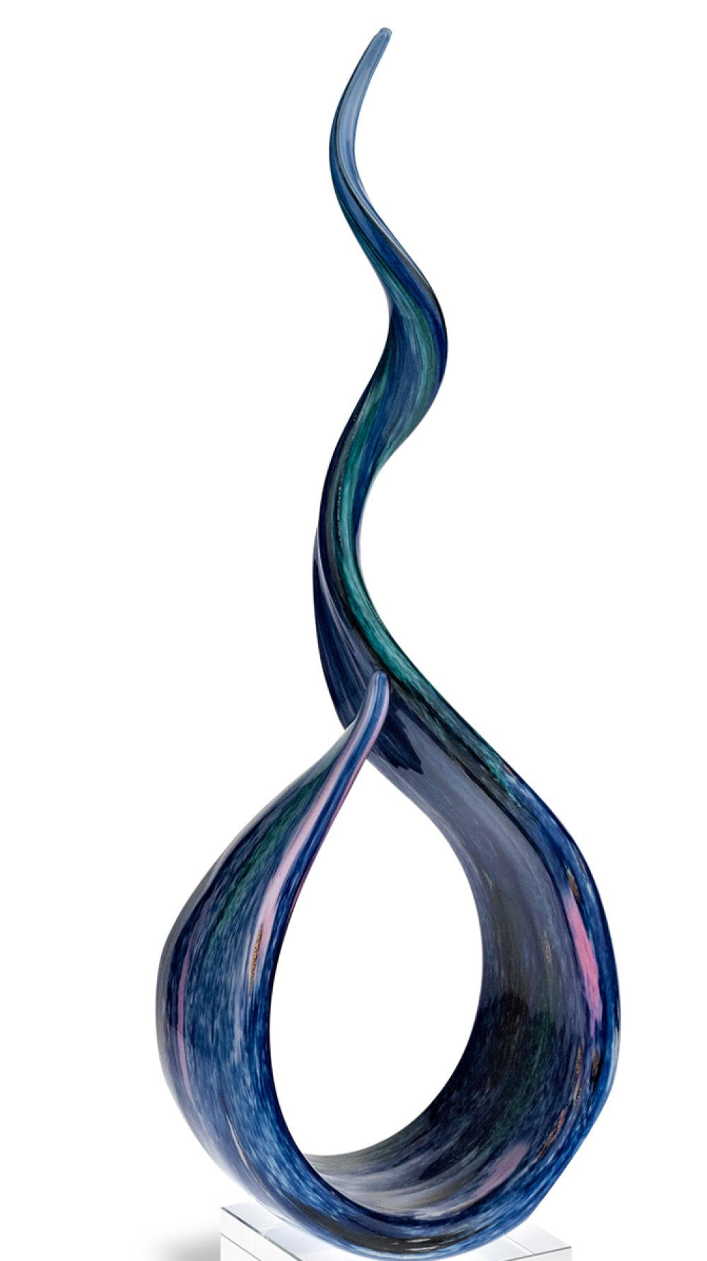 18 Multicolor Art Glass Centerpiece On Black Crystal Base