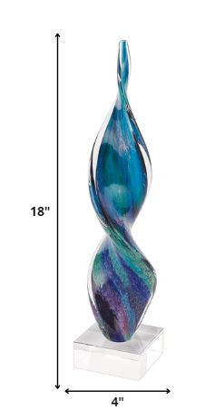 18 Multicolor Art Glass Corkscrew Centerpiece