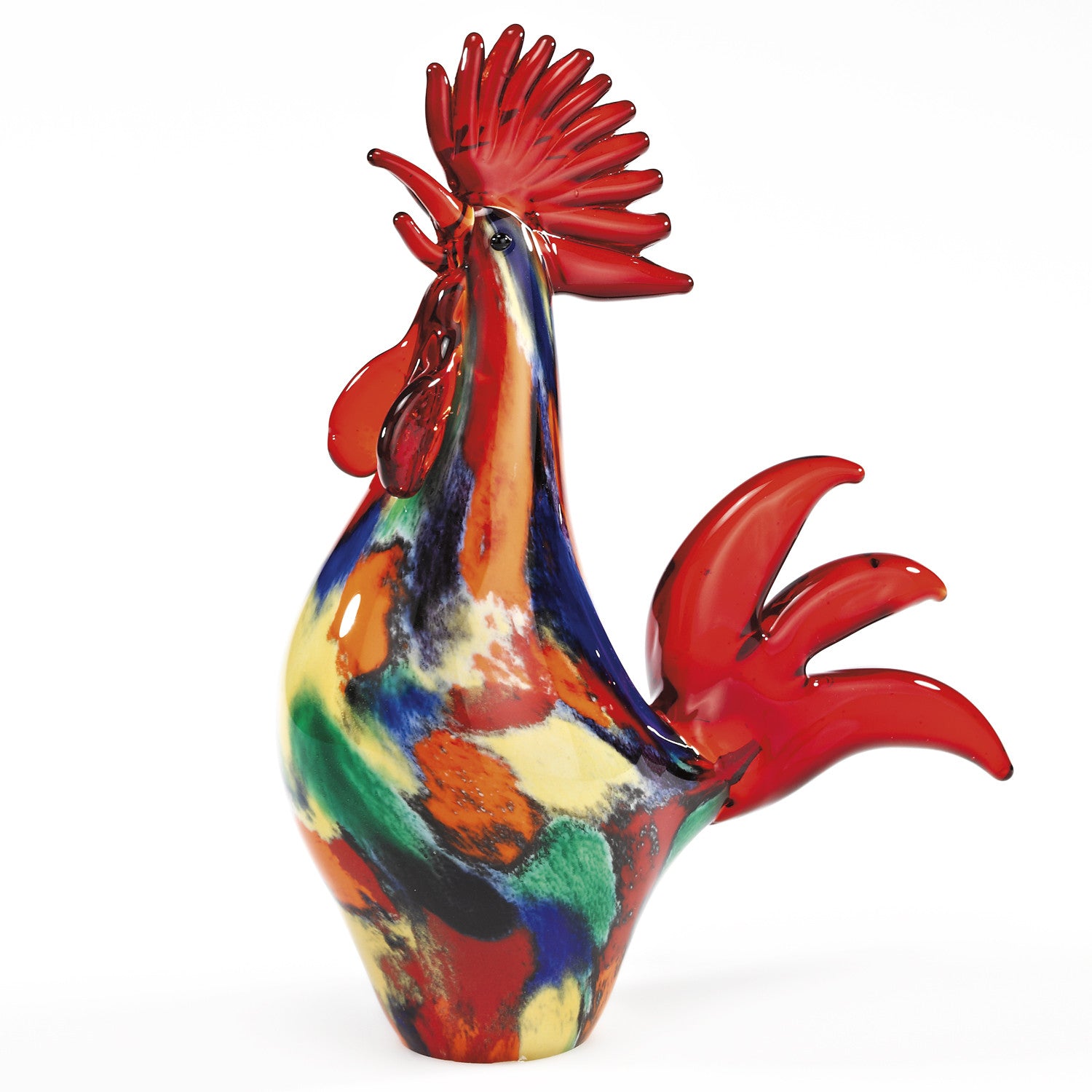 11" Red Glass Rooster Figurine - Minihomy