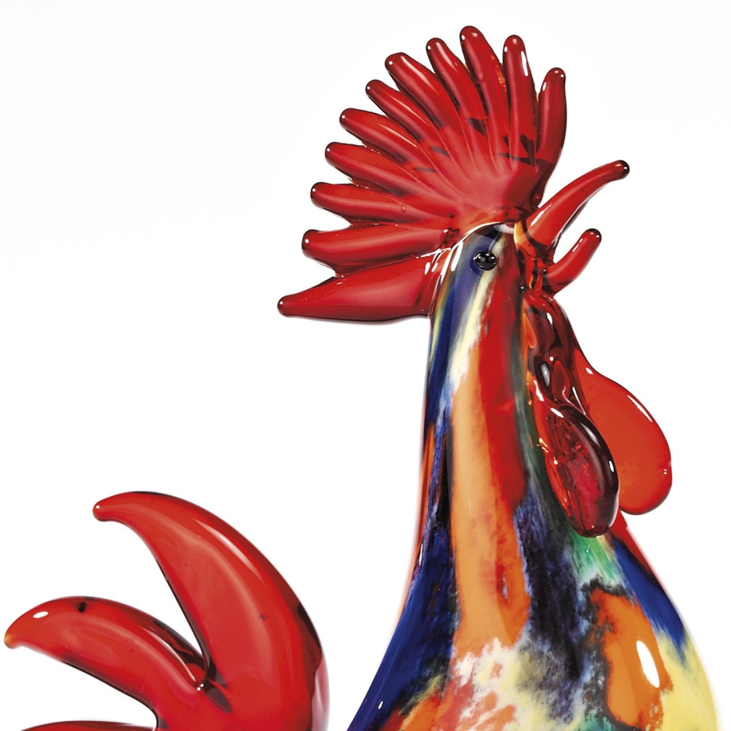 11" Red Glass Rooster Figurine - Minihomy