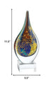 11 Multicolor Art Glass Teardrop On Crystal Base - Minihomy