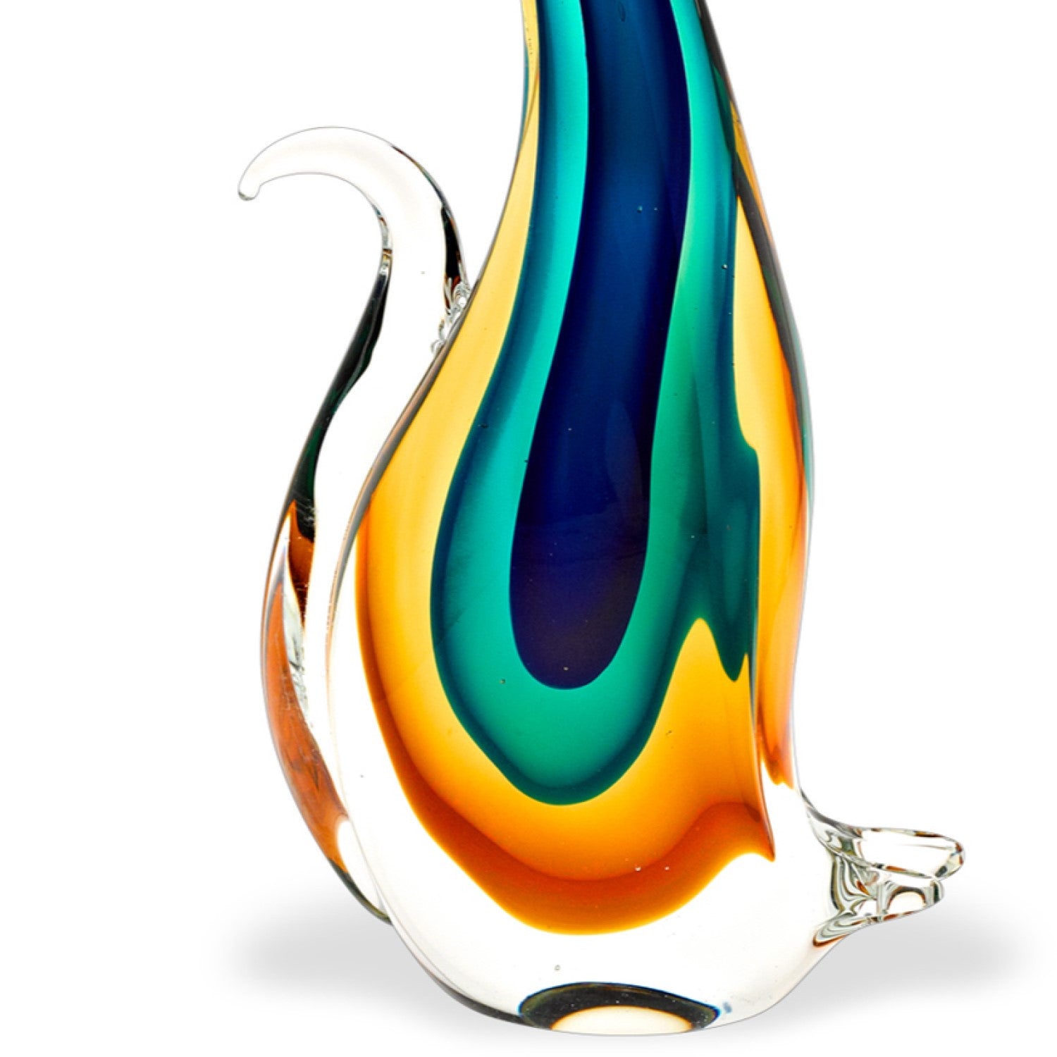 12 Mouth Blown Multicolor Feline Art Glass - Minihomy