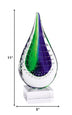 12 Mouth Blown Teardrop Centerpiece On Crystal Base - Minihomy