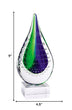 11 Mouth Blown Teardrop Centerpiece On Crystal Base - Minihomy