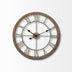 25" Whitewash Brown Round Modern Farm Wall Clock - Minihomy