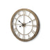 25" Whitewash Brown Round Modern Farm Wall Clock - Minihomy