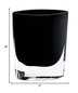 8 Mouth Blown Crystal European Made Lead Free Jet Black Pocket Shaped Vase - Minihomy