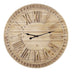 32 Round Natural Wood Face Roman Numeral Wall Clock - Minihomy