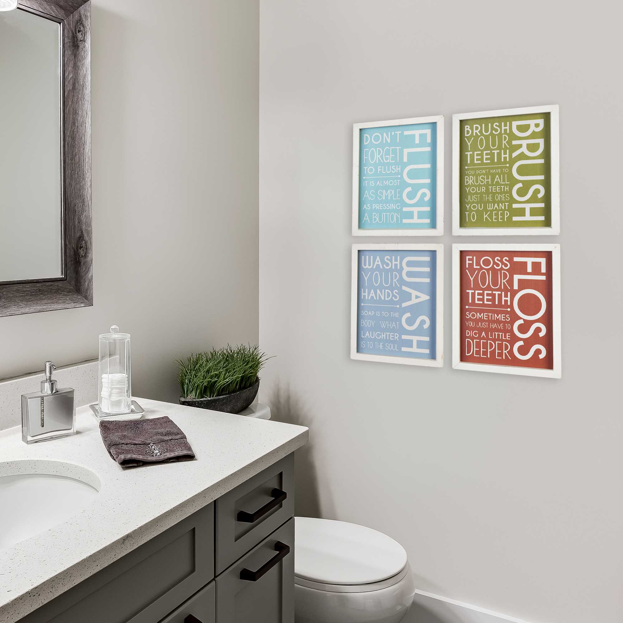 Set Of 4 Bathroom Wall Art