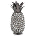 11" Faux Crystal Black And Nickel Pineapple Sculpture - Minihomy