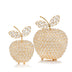 10.75" Medium Faux Crystal Gold Apple Sculpture - Minihomy